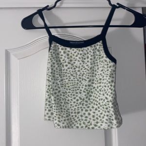 Brandy Melville Green Cheetah Print Tank Top